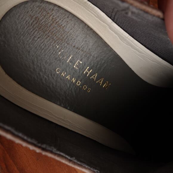 Cole Haan Oxfords Mens SZ 8.5M Gray Brown Grand OS Leather Wingtip Dress Shoes - Picture 14 of 15